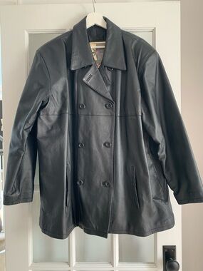 Middlebrook Park Black Double-Breasted Genuine Leather Jacket